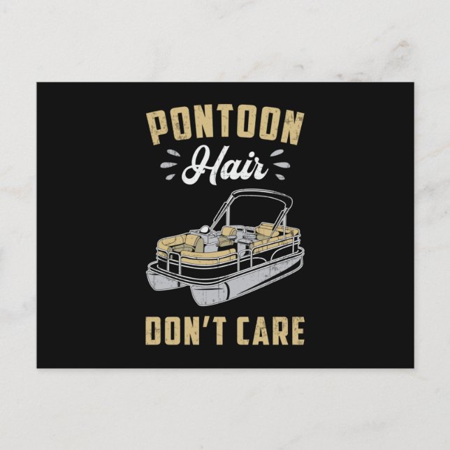 Pontoon Hair Don't Care Boat Sailing Boating Yacht Postcard (Front)