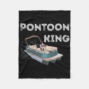 Pontoon King Pontoon King Party Boat Ship Master M Fleece Blanket