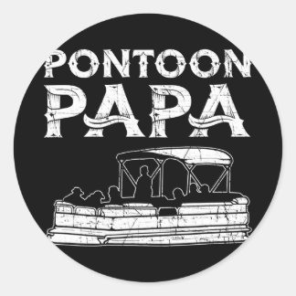 Pontoon Papa Pontoon Boating  Classic Round Sticker