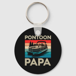 Pontoon Papa Recto Boat Captain Pontoon Owner Dad  Key Ring