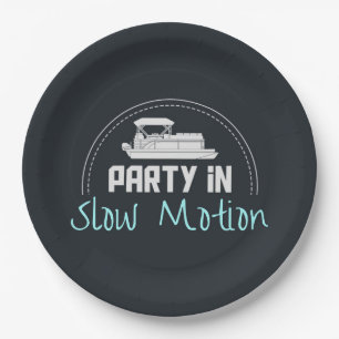 Pontoon Party in slow motion Paper Plate