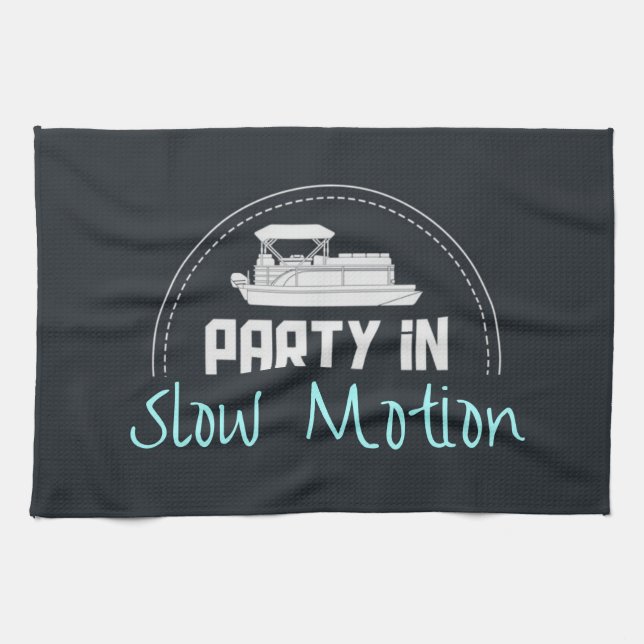 Pontoon Party in slow motion Tea Towel (Horizontal)