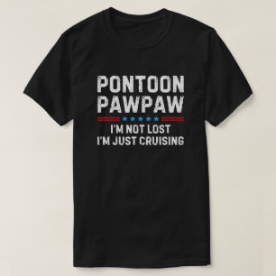 Pontoon Pawpaw Funny Grandpa Boating Captain Gift T-Shirt