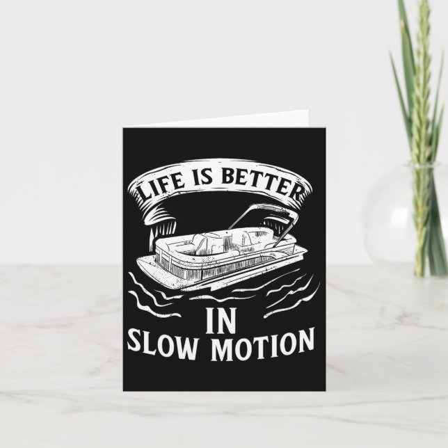 Pontoon Pontooning Toon Pantoon Pontoon Boat Lake  Card (Front)