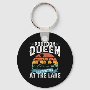 Pontoon Queen Funny Boating Lake Pontooning Womens Key Ring