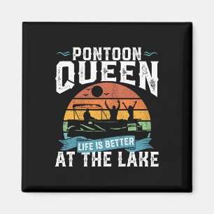 Pontoon Queen Funny Boating Lake Pontooning Womens Magnet