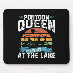 Pontoon Queen Funny Boating Lake Pontooning Womens Mouse Pad