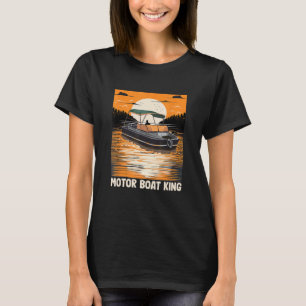 Pontooning Captain Motorboat King Funny Boat Parad T-Shirt