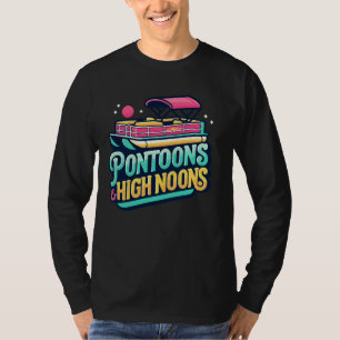 Pontoons And High Noons Funny Summer Boat Meme T-Shirt