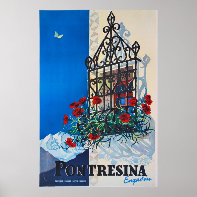 Pontresina ,Engadin, Switzerland, Ski Poster (Front)