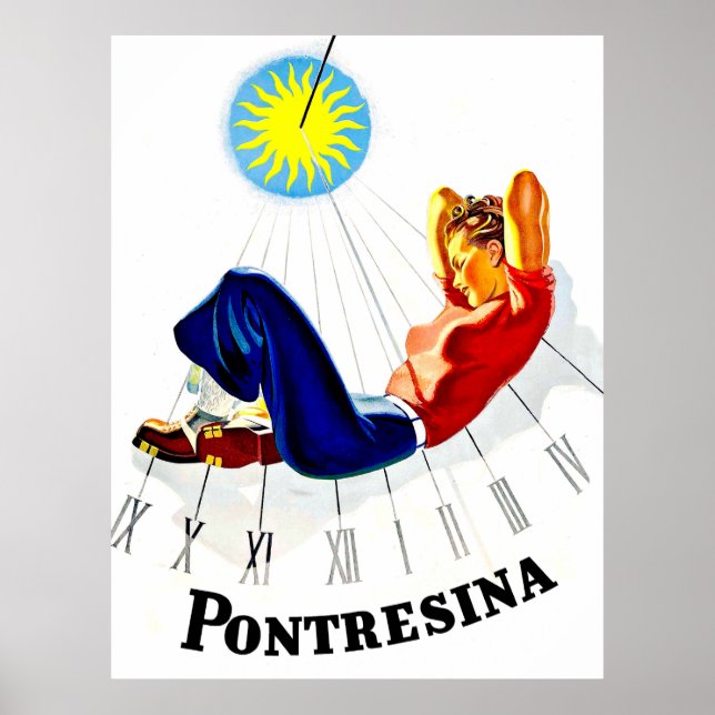 Pontresina, Switzerland, girl is sunbath Poster (Front)