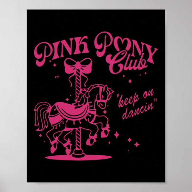 Pony And Heels Lover Pink Girls Clubs Cowgirl  Poster (Front)