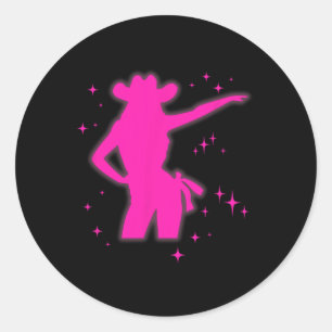 Pony And Heels Lover Pink Girls Clubs Disco Birthd Classic Round Sticker