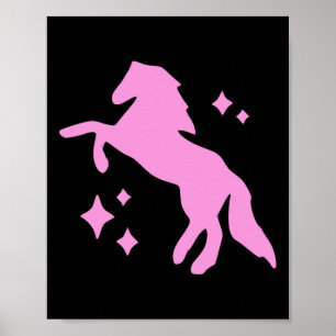 Pony And Heels Lover Pink Girls Clubs Disco Birthd Poster