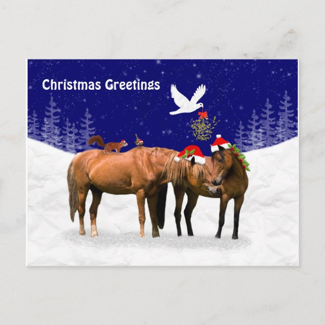 Pony Christmas Party Postcard (Front)