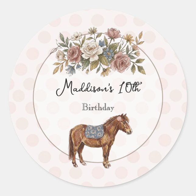 Pony Classic Round Sticker (Front)