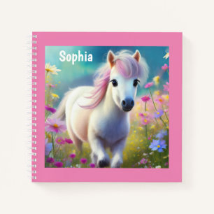 Pony Cute Horse Personalised Girly Name Notebook