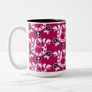 Pony Dressage Home Decor Two-Tone Coffee Mug
