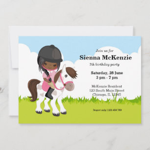Pony Equestrian Horseback Horse riding Invitation