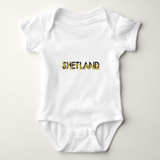 Pony flexing into the letters SHETLAND Baby Bodysuit
