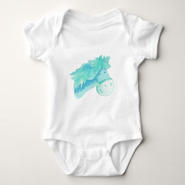 Pony horse aqua kids t-shirt baby bodysuit (Front)