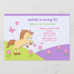Pony Horse Bithday Party Invitations
