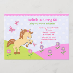 Pony Horse Bithday Party Invitations