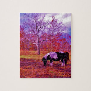 PONY IN A RAINBOW  coloured field Jigsaw Puzzle