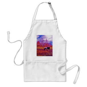 PONY IN A RAINBOW  coloured field Standard Apron