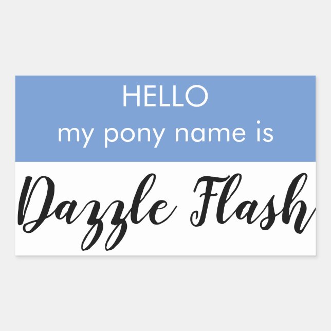 Pony Name Tag - Dazzle Flash (Front)