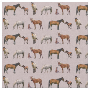 Pony Party Fabric (Dusty Pink)
