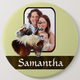 Pony photo template 6 cm round badge