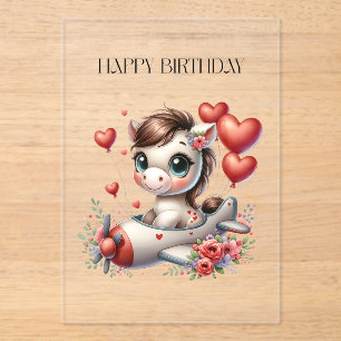 Pony Pilot Birthday Acrylic Invitations