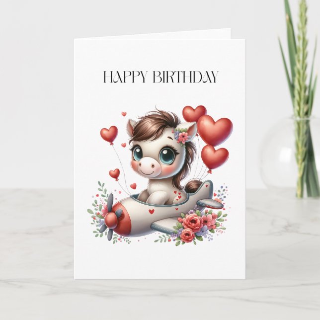 Pony Pilot Birthday Card (Front)