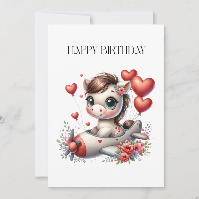 Pony Pilot Birthday Invitation (Front)