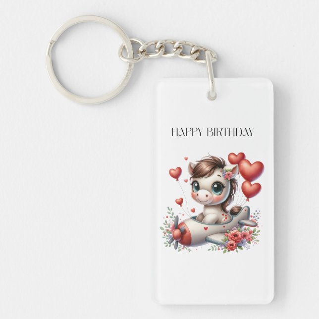 Pony Pilot Birthday Key Ring (Front)