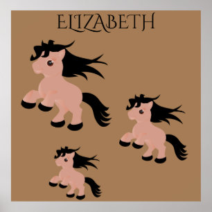 Pony poster with personalized name.