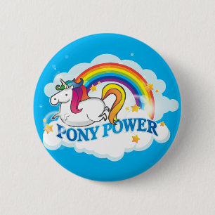 Pony Power Unicorn Classic Button