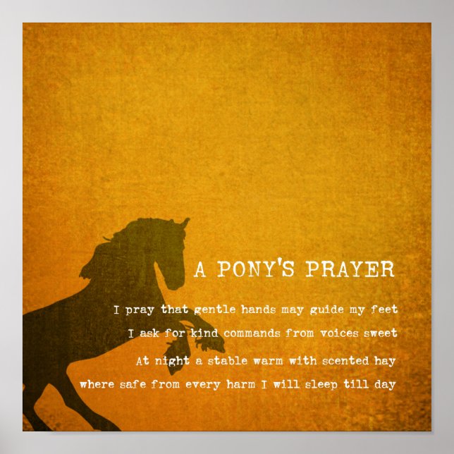 PONY PRAYER 12 x 12 Canvas Print (Front)