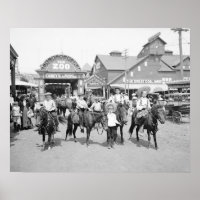 Pony Riders at Coney Island, 1904. Vintage Photo
