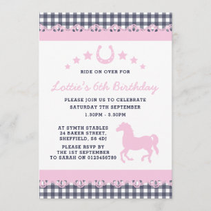 Pony themed birthday party invitation