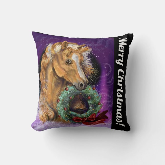 Pony with Christmas Wreath Cushion (Front)