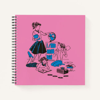 Ponytail retro style spiral notebook