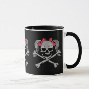 Ponytail skulls mug
