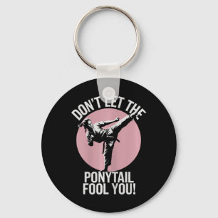 Ponytail Warrior Girls Martial Arts 1 Key Ring