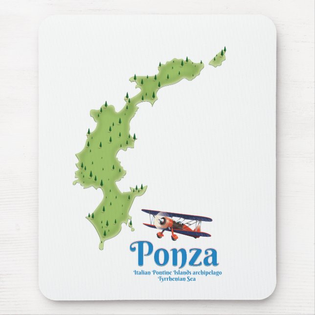 Ponza Italian island map. Mouse Pad (Front)
