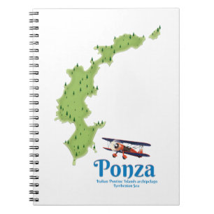 Ponza Italian island map. Notebook