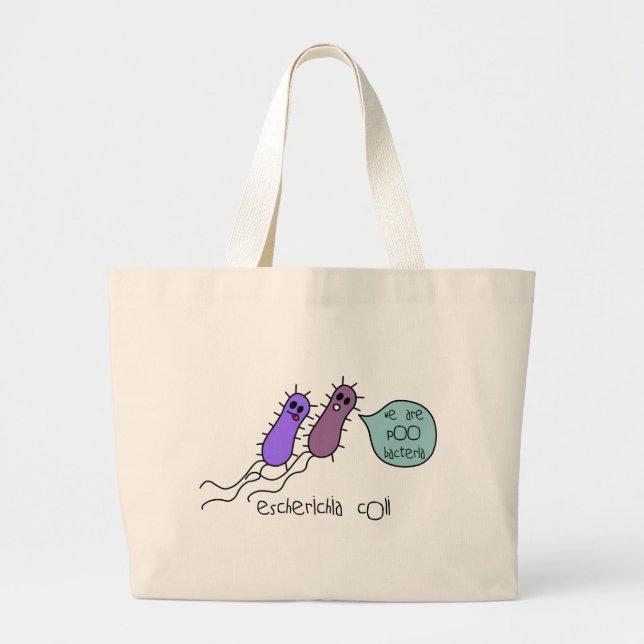 Poo Bacteria Large Tote Bag (Front)