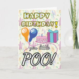 POO Balloons Cake funny kids cute birthday Card
