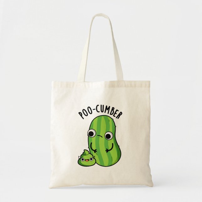 Poo-cumber Funny Cucumber Pun  Tote Bag (Front)